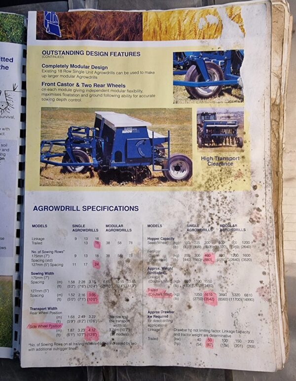 SOLD- Used AGRODRILL 3m SEEDER - 24 run with End Tow Frame - ready for work! - Image 5