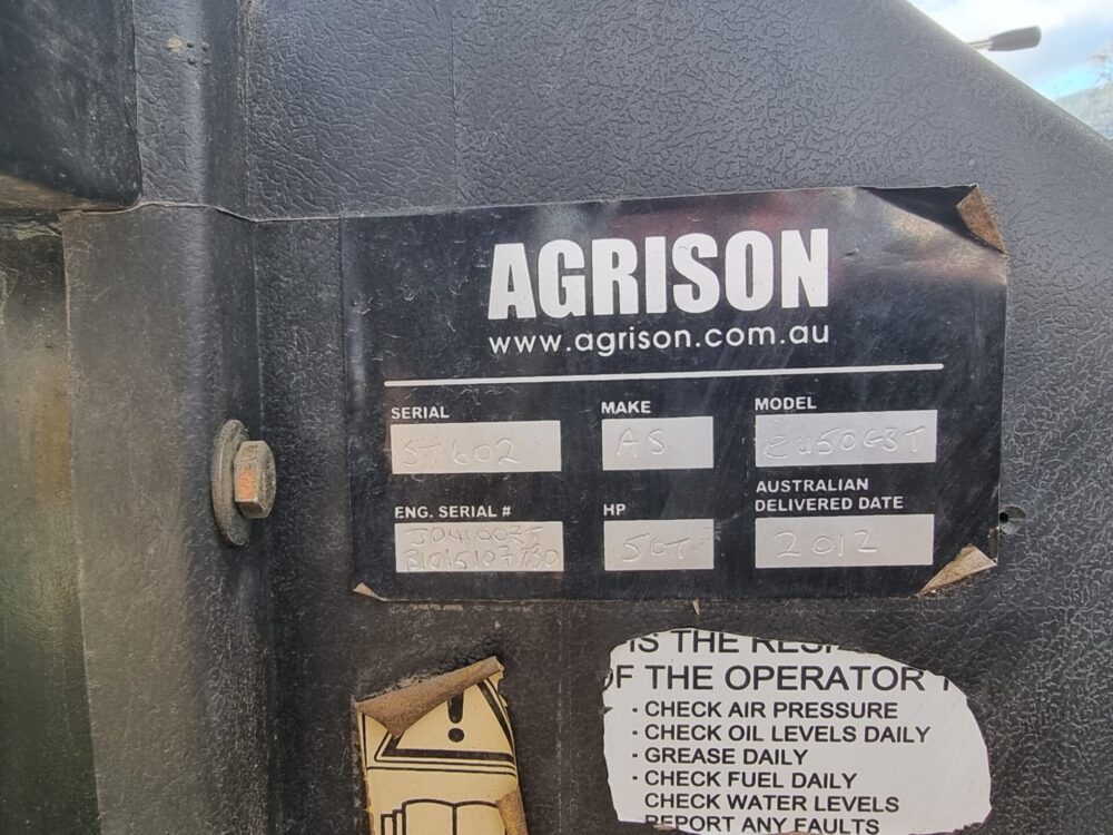 SOLD - Package Deal - Used Agrison 50hp 4wd Cab tractor with 4in1 bucket, Hay Forks, Pallet Forks and Kanga Slasher - Image 7